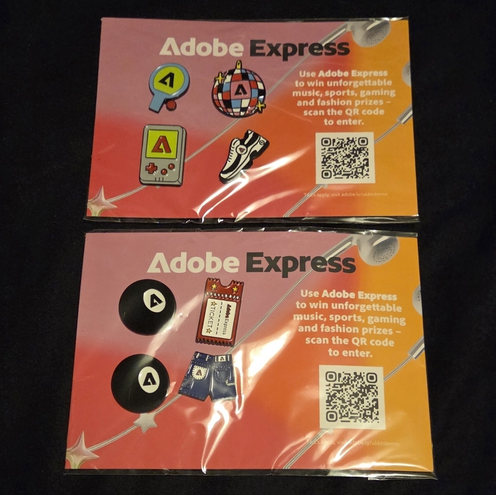 Adobe Express enamel pins
